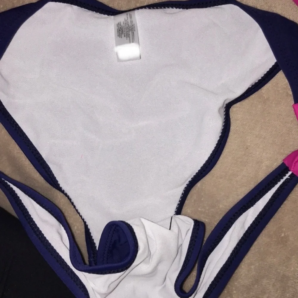 Color block cross halter push up bikini two piece swimsuit - Picture 8 of 9